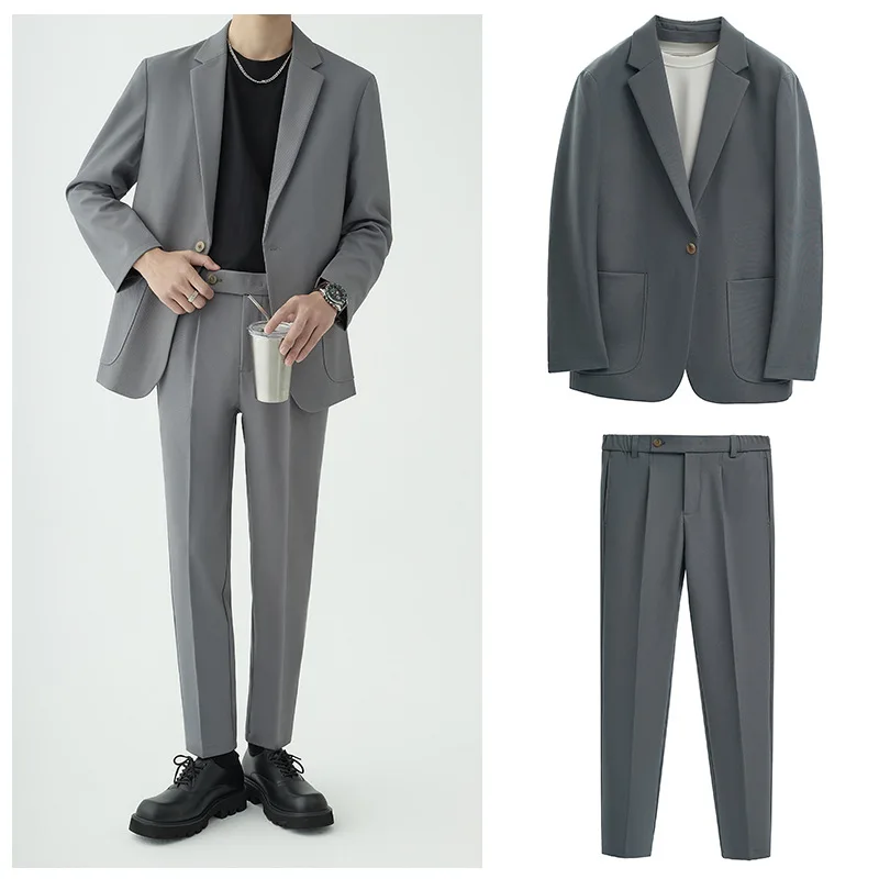 Suits Men'S Fashionable Banquet Solid-Color Dance Host Casual Wedding Banquet Dress Performance Korean-Style Rugged Smart Suit Suits Men'S Fashionable Banquet Solid-Color Dance Host Casual Wedding Banquet Dress Performance Korean-Style Rugged Smart Suit - Image 4