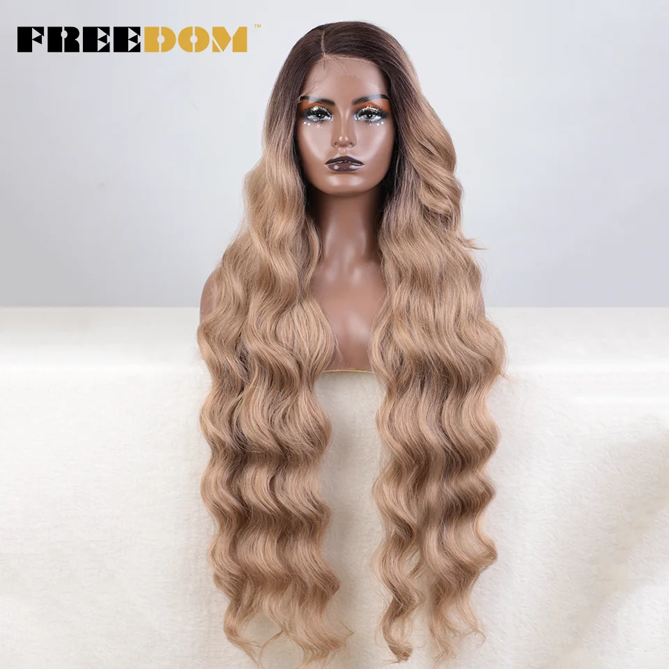 Freedom Synthetik Lace-Perücke, Extra Lang, Gewellt, Seitenscheitel, Braun-Blau Ombré, Hitzebeständig Freedom Synthetik Lace-Perücke, Extra Lang, Gewellt, Seitenscheitel, Braun-Blau Ombré, Hitzebeständig - Image 16