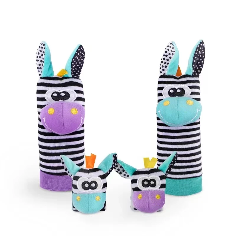 Baby-Rasselsocken und Handgelenkrasseln im niedlichen Tierdesign – Weiche Spielaccessoires für Babys von 0 bis 12 Monaten – Bild 10