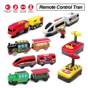 Spielzeug autos für Jungen Fernbedienung Kinder elektrische Zug Spielzeug Set kompatibel mit Holzbahn Eisenbahn Kinderspiel zeug Geschenke w01