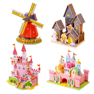 Cartoon Schloss Bau Modell 3D Papier Karte Puzzle Puzzle Spielzeug Für Kinder Handgemachte DIY Interesse Pädagogisches Spielzeug