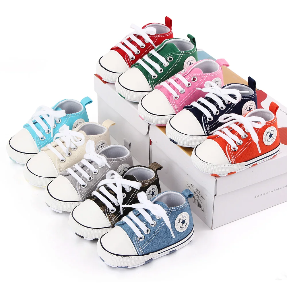 New Baby Shoes Boys Girls Classic Canvas Casual Sneakers Spring Newborn First Walker Toddler Soft Sole Non-Slip Walking Shoes - Image 6