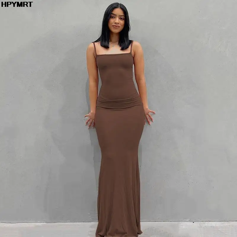 Satin Slip Sleeveless Backless Dünne Sexy Maxi Kleid 2022 Frühling Frauen Party Y2K Concise Bodycon Elegante Kleider Weibliche Kleidung – Bild 3