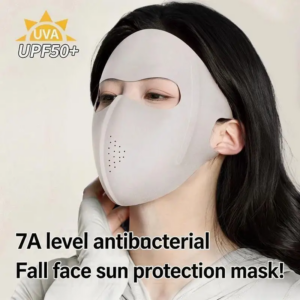 Sommer-Sonnenschutzmaske für Damen, UV-Schutz, vollständige Gesichtsbedeckung, atmungsaktive Maske, dünne Sonnenschutzmaske aus Eisseide
