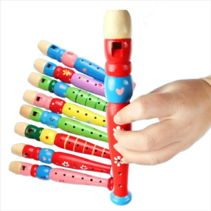 Educational 20cm for Children Musical Instrument  Music  Wooden Flute 6-Holes Recorder Short Flute Cartoon Flute