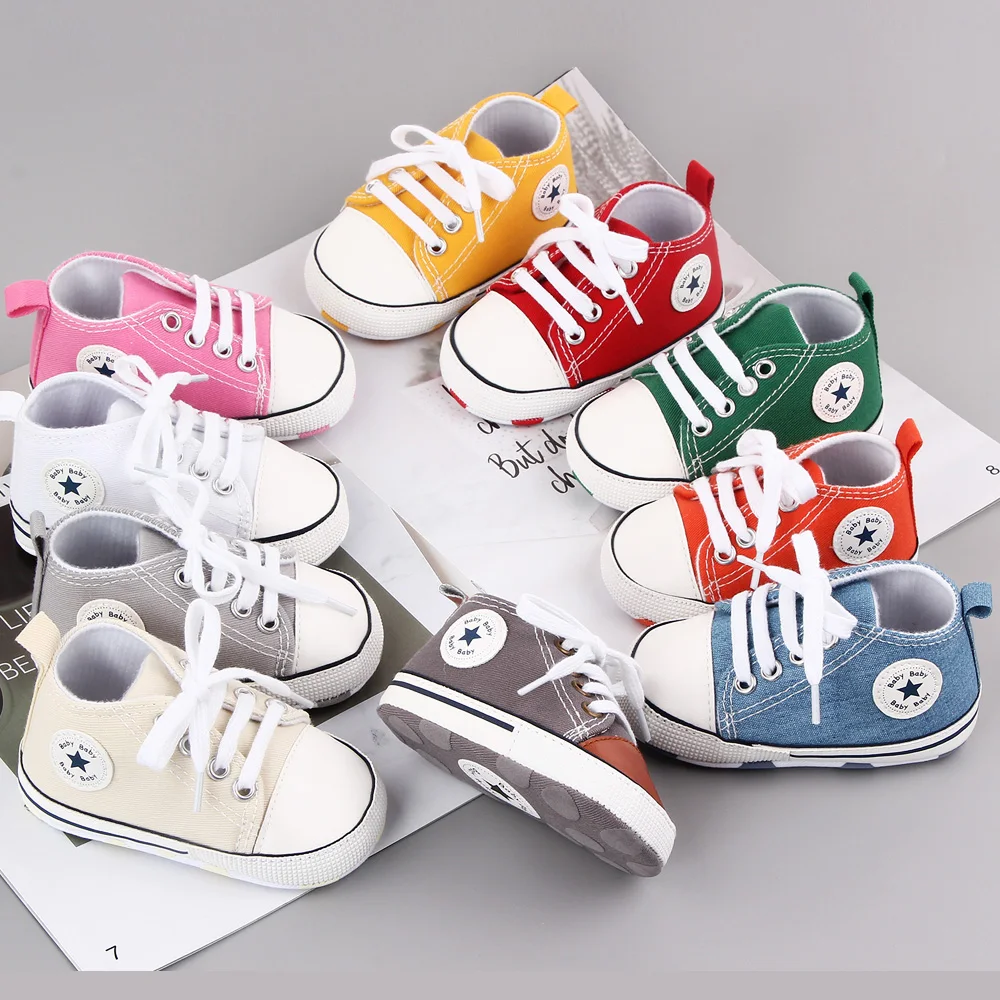 New Baby Shoes Boys Girls Classic Canvas Casual Sneakers Spring Newborn First Walker Toddler Soft Sole Non-Slip Walking Shoes - Image 3