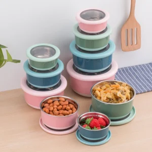 Edelstahl-Frischhaltebox, Lebensmittel-Aufbewahrungsschüssel, Anti-Verbrühungs-Lunchbox mit Deckel, Küchen-Lebensmittel-Aufbewahrungsschüssel, Frischhaltebox