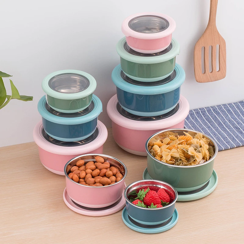 Edelstahl-Frischhaltebox, Lebensmittel-Aufbewahrungsschüssel, Anti-Verbrühungs-Lunchbox Mit Deckel, Küchen-Lebensmittel-Aufbewahrungsschüssel, Frischhaltebox Edelstahl-Frischhaltebox, Lebensmittel-Aufbewahrungsschüssel, Anti-Verbrühungs-Lunchbox Mit Deckel, Küchen-Lebensmittel-Aufbewahrungsschüssel, Frischhaltebox
