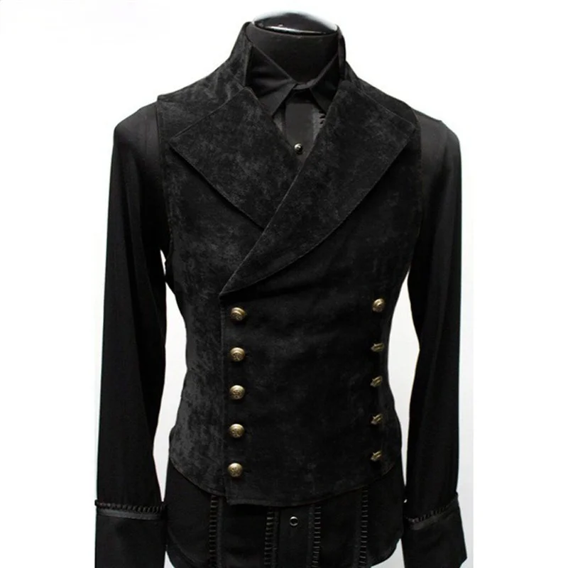 Herren Gothic Weste Kostüm Gothic Herren Polyester Brustweste Doppelweste Viktorianische Weste Herren Gothic Weste Kostüm Gothic Herren Polyester Brustweste Doppelweste Viktorianische Weste - Image 2