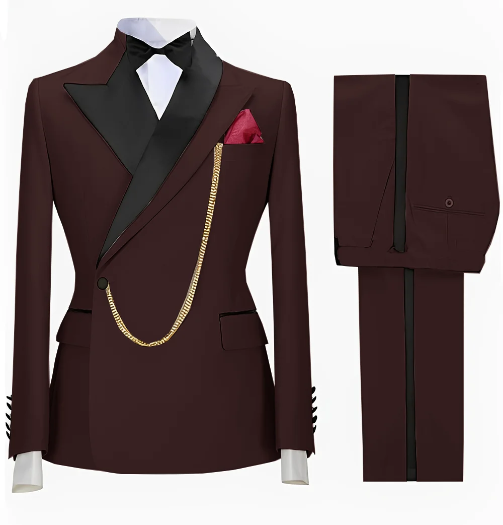 Suit For Men Wedding Groom Tuxedo Khaki Formal Blazer Pants 2 Piece Dinner Ball Dress Male Jacket Set Costume Homme Suit For Men Wedding Groom Tuxedo Khaki Formal Blazer Pants 2 Piece Dinner Ball Dress Male Jacket Set Costume Homme - Image 16