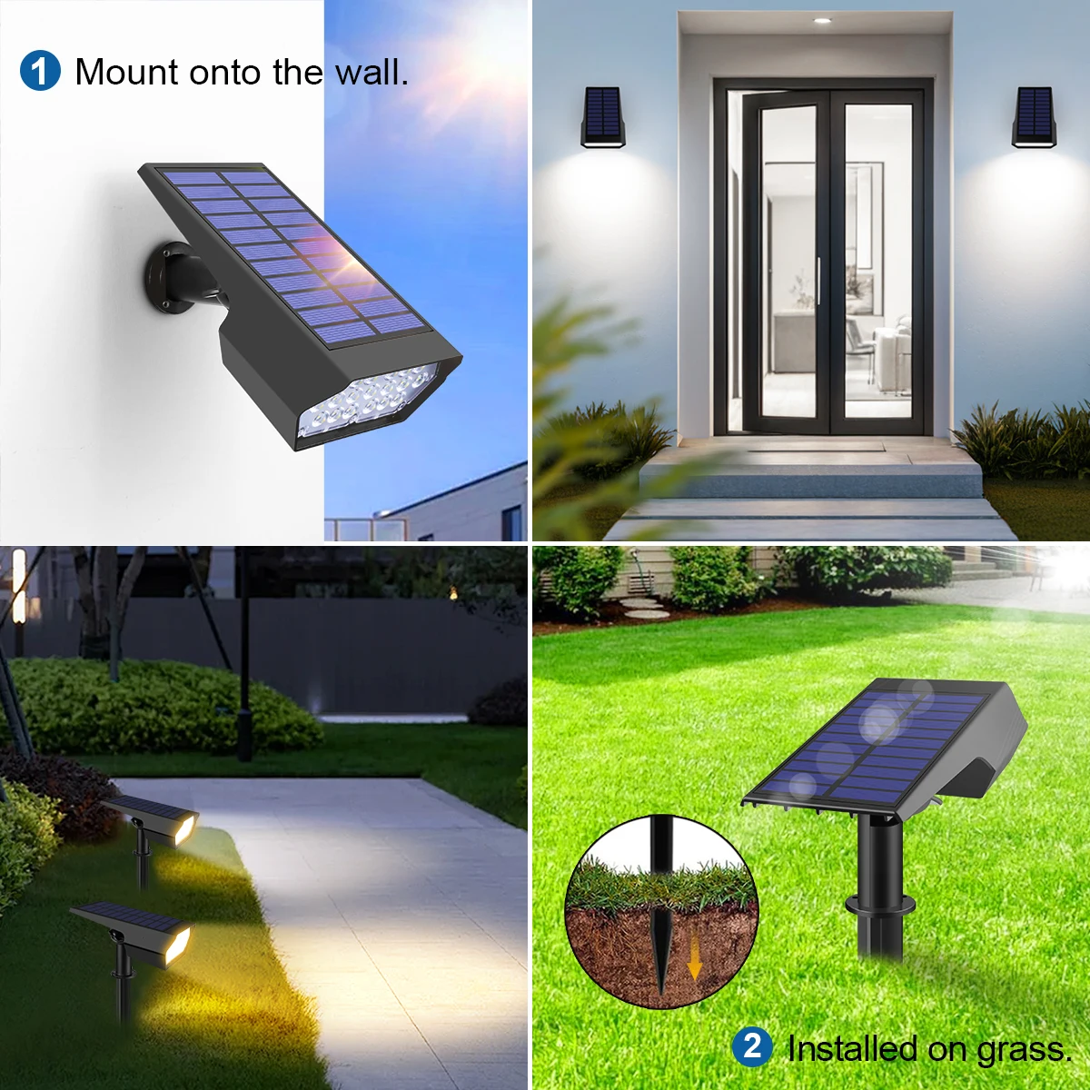 Solar Powered Led Wall Lamp Rgb Spotlight Outdoor Waterproof Heat &Amp; Snow Resistant Street Backyard Yard Night Safe Lighting Solar Powered Led Wall Lamp Rgb Spotlight Outdoor Waterproof Heat &Amp; Snow Resistant Street Backyard Yard Night Safe Lighting - Image 5