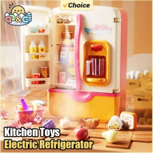Kinder Spielen Haus Spielzeug Simulation Elektrische Kühlschrank Küche Pretend Spielen Spiel mit Licht Spray Spielzeug für Mädchen Weihnachten Geschenk