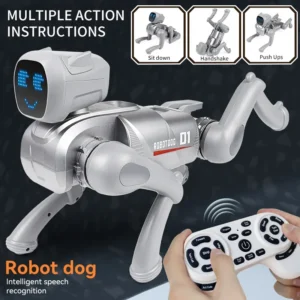 KI-Roboterhund mit Sprachsteuerung, 20 programmierbaren Aktionen, Liedern und Geschichten