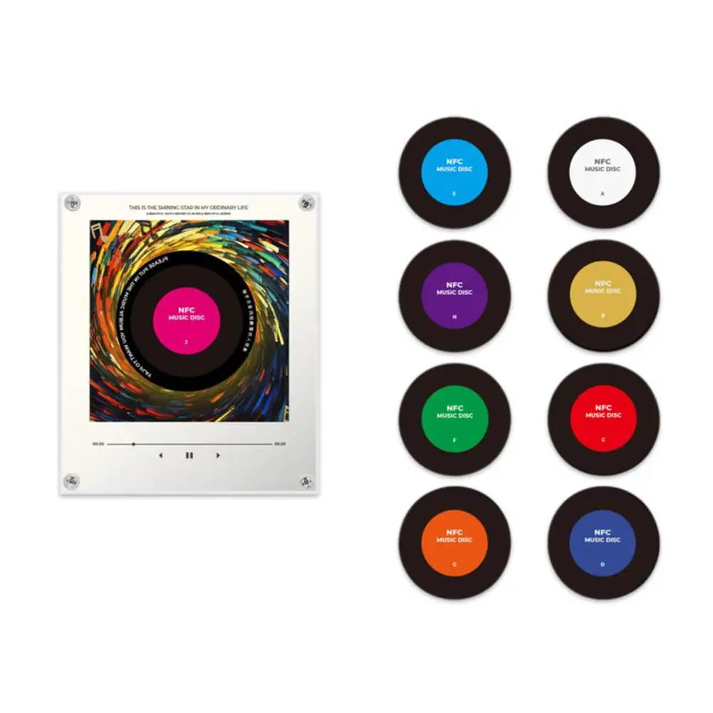 Weihnachts-Vinyl-Plattenspieler Kühlschrank-Schallplatte Nfc Magnetisches Musikbox-Set, Mit 9 Vinyl-Stil-Scheiben, Geeignet Als Weihnachtsdekoration Und Geschenk Weihnachts-Vinyl-Plattenspieler Kühlschrank-Schallplatte Nfc Magnetisches Musikbox-Set, Mit 9 Vinyl-Stil-Scheiben, Geeignet Als Weihnachtsdekoration Und Geschenk - Image 5