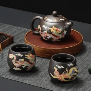 135–350 ml Drachenteekanne im chinesischen Stil, farbwechselnde Teekanne aus violettem Ton, verbrühsicherer Griff, Teebereiter für Büros, Zuhause und Camping