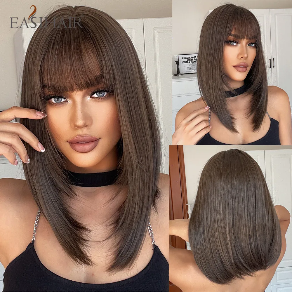 Easihair Bob-Perücke Mit Pony, Kurz Und Glatt, Hellblond-Beige, Hitzebeständig Easihair Bob-Perücke Mit Pony, Kurz Und Glatt, Hellblond-Beige, Hitzebeständig – Bild 9
