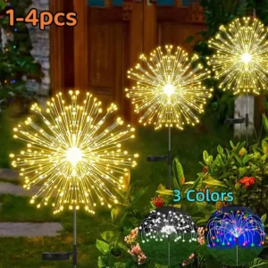 Solar Feuerwerk Lichter im Freien IP65 wasserdicht Solar 8 Beleuchtungs modi Lichterkette Licht Weihnachts beleuchtung Garten dekoration