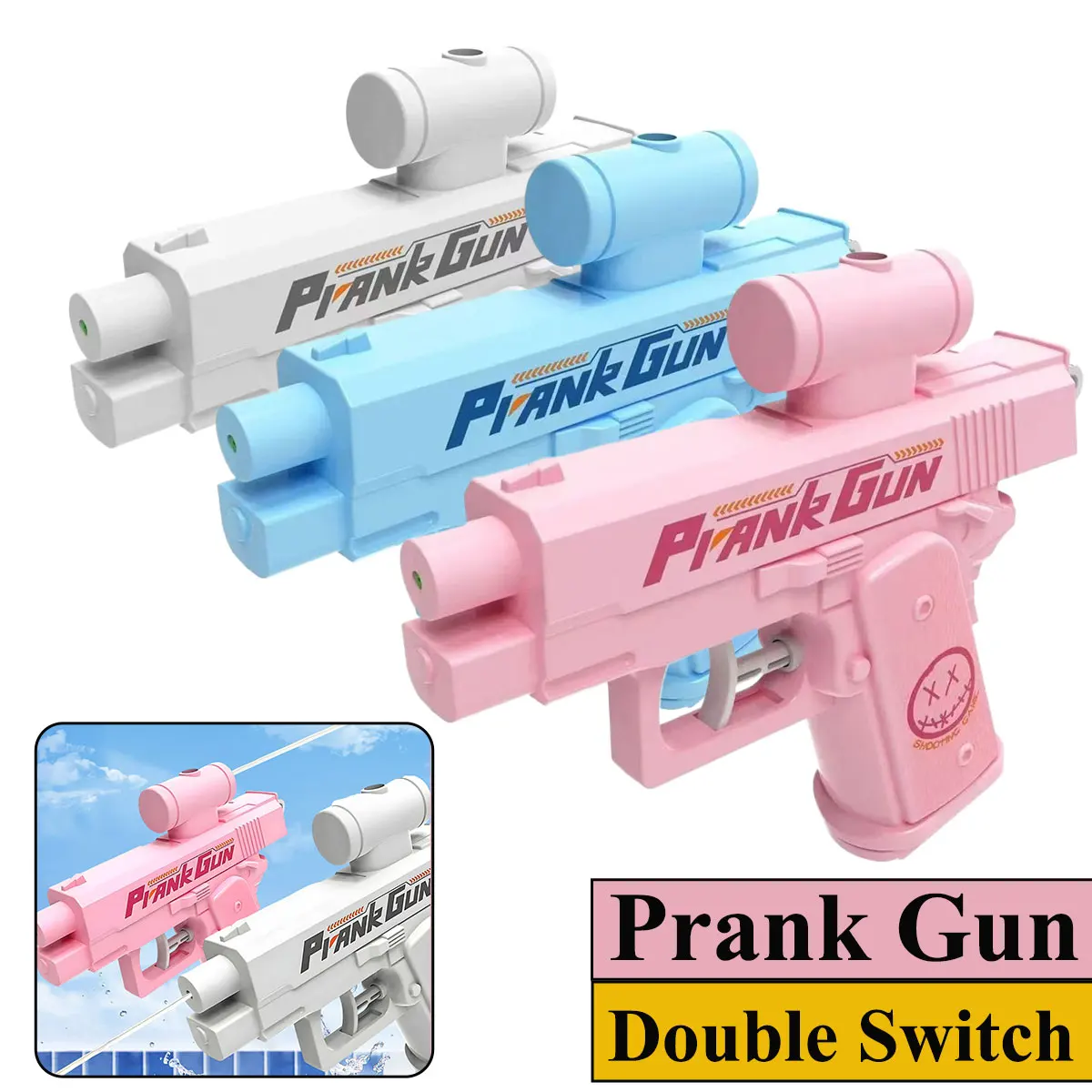 Two-Way Water Gun Prank Water Gun Toy Stress Relief Small Pistol Game Outdoor Indoor Adult Child Interaction Shoot Gift 2 Style Two-Way Water Gun Prank Water Gun Toy Stress Relief Small Pistol Game Outdoor Indoor Adult Child Interaction Shoot Gift 2 Style