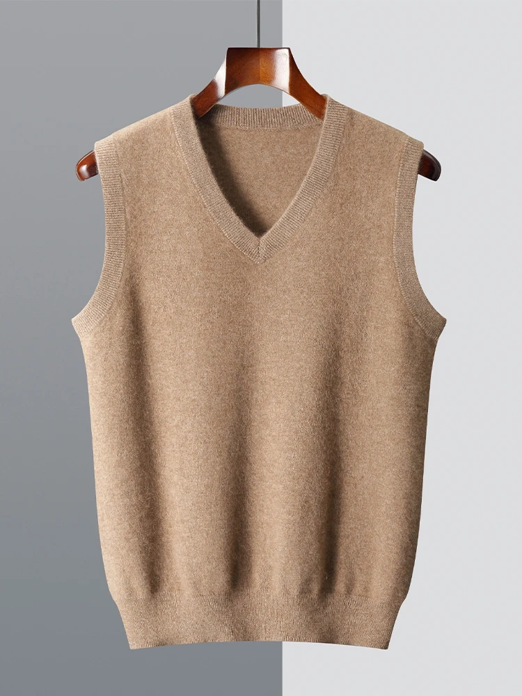 Männer Wolle V-Ausschnitt Pullover Weste Pullover Herbst Winter Grundlegende Casual Kaschmir 100% Merino Wolle Gestrickte Weiche Ärmellose Weste Top Männer Wolle V-Ausschnitt Pullover Weste Pullover Herbst Winter Grundlegende Casual Kaschmir 100% Merino Wolle Gestrickte Weiche Ärmellose Weste Top