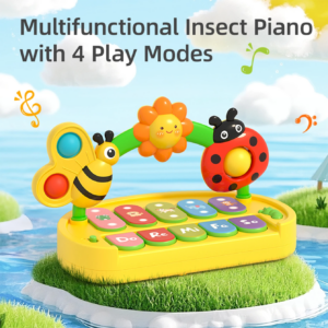 Buntes Insekten-Musikinstrument für Babys – Intelligentes elektronisches Klavierspielzeug für die Früherziehung für Babys für Jungen und Mädchen