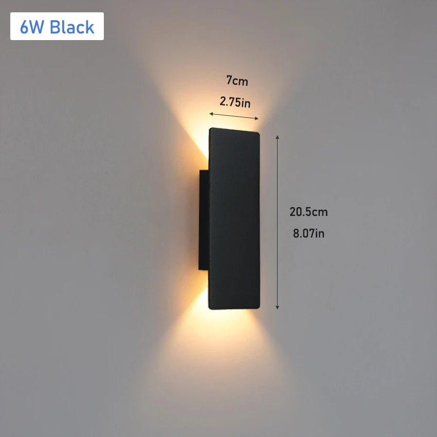 Outdoor Led Wall Lamp Ip65 Waterproof Aluminum Up Down Light 18W 110V/220V Black White For Courtyard Porch Exterior Lighting Outdoor Led Wall Lamp Ip65 Waterproof Aluminum Up Down Light 18W 110V/220V Black White For Courtyard Porch Exterior Lighting - Image 10