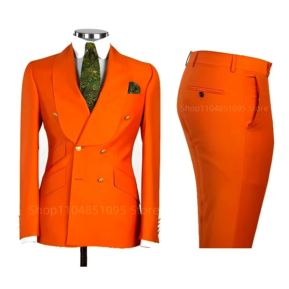 New 2 Pcs Wedding Ball Reunion Attire Double-Breasted Suit Set Men'S Slim-Fit Young Men Blazer Jacket Suits Pants Ensemble New 2 Pcs Wedding Ball Reunion Attire Double-Breasted Suit Set Men'S Slim-Fit Young Men Blazer Jacket Suits Pants Ensemble - Image 10