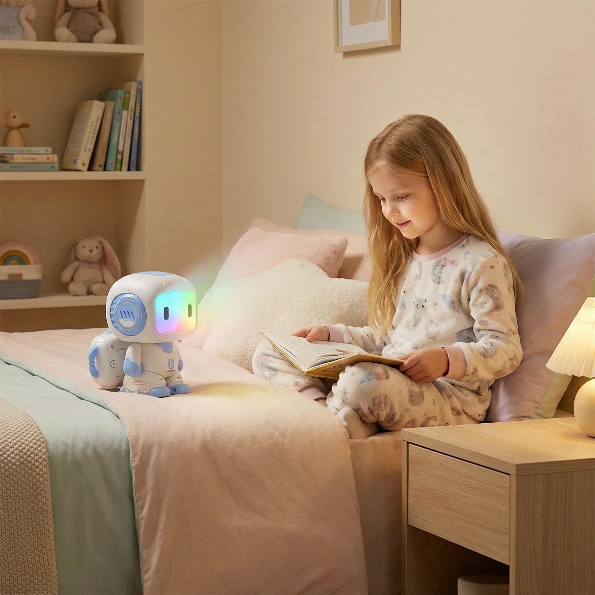 Intelligenter Kinder-Roboter, Regenbogen-Led-Bildschirm Musik-Geschichtenerzähler Frühpädagogischer Begleiter-Roboter, Berührungssteuerung Aufladbares Geschenk Intelligenter Kinder-Roboter, Regenbogen-Led-Bildschirm Musik-Geschichtenerzähler Frühpädagogischer Begleiter-Roboter, Berührungssteuerung Aufladbares Geschenk - Image 4
