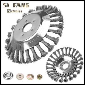 6/8 Inch Steel Wire Rotary Brush Cutter Trimmer Head Weeds Blade Compatible with String Trimmers for Moss Grass Rust Removal