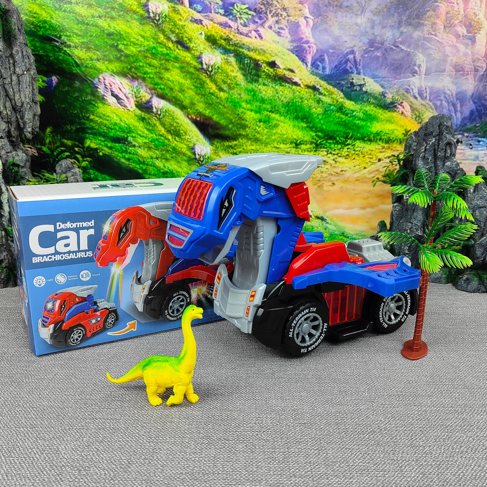 Automatisch Transformierendes 2-In-1-Dinosaurier- Und Autorobotermodell Für Jungen, Frühes Lernspielzeug Mit Licht Und Musik Automatisch Transformierendes 2-In-1-Dinosaurier- Und Autorobotermodell Für Jungen, Frühes Lernspielzeug Mit Licht Und Musik - Image 5