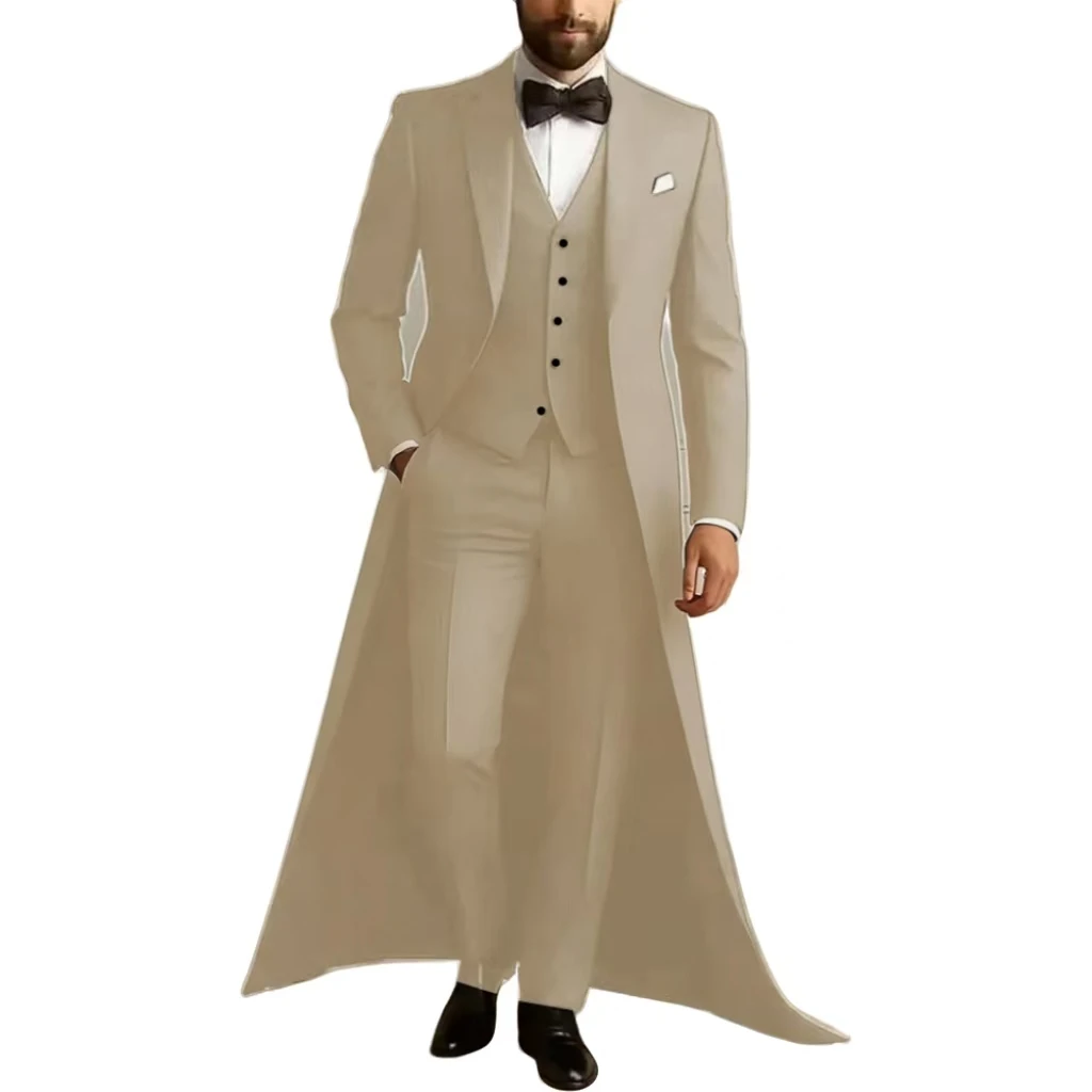 Long Jacket Business Formal Men Suit Groom Groomsman Tailored Costume Homme 3-Piece Fashion Clothing Set Jacket Pants Vest Long Jacket Business Formal Men Suit Groom Groomsman Tailored Costume Homme 3-Piece Fashion Clothing Set Jacket Pants Vest – Bild 13