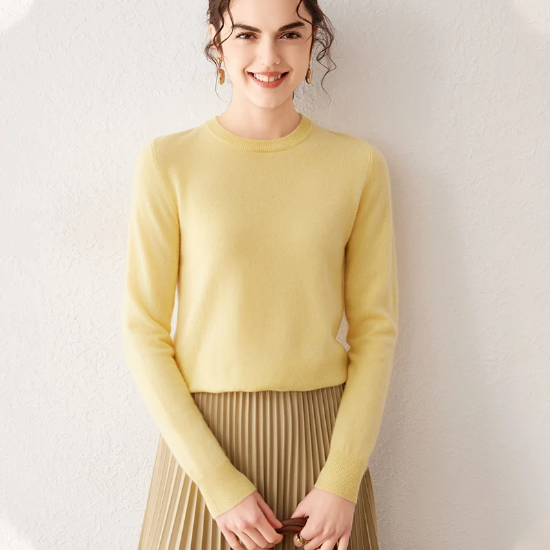 Damen 100% Reiner Kaschmir-Pullover 2026 Herbst Winter Rundhals Langarm Warm Weich Gestrickter Pullover Neue Strick-Oberteile Damenkleidung Damen 100% Reiner Kaschmir-Pullover 2026 Herbst Winter Rundhals Langarm Warm Weich Gestrickter Pullover Neue Strick-Oberteile Damenkleidung – Bild 3