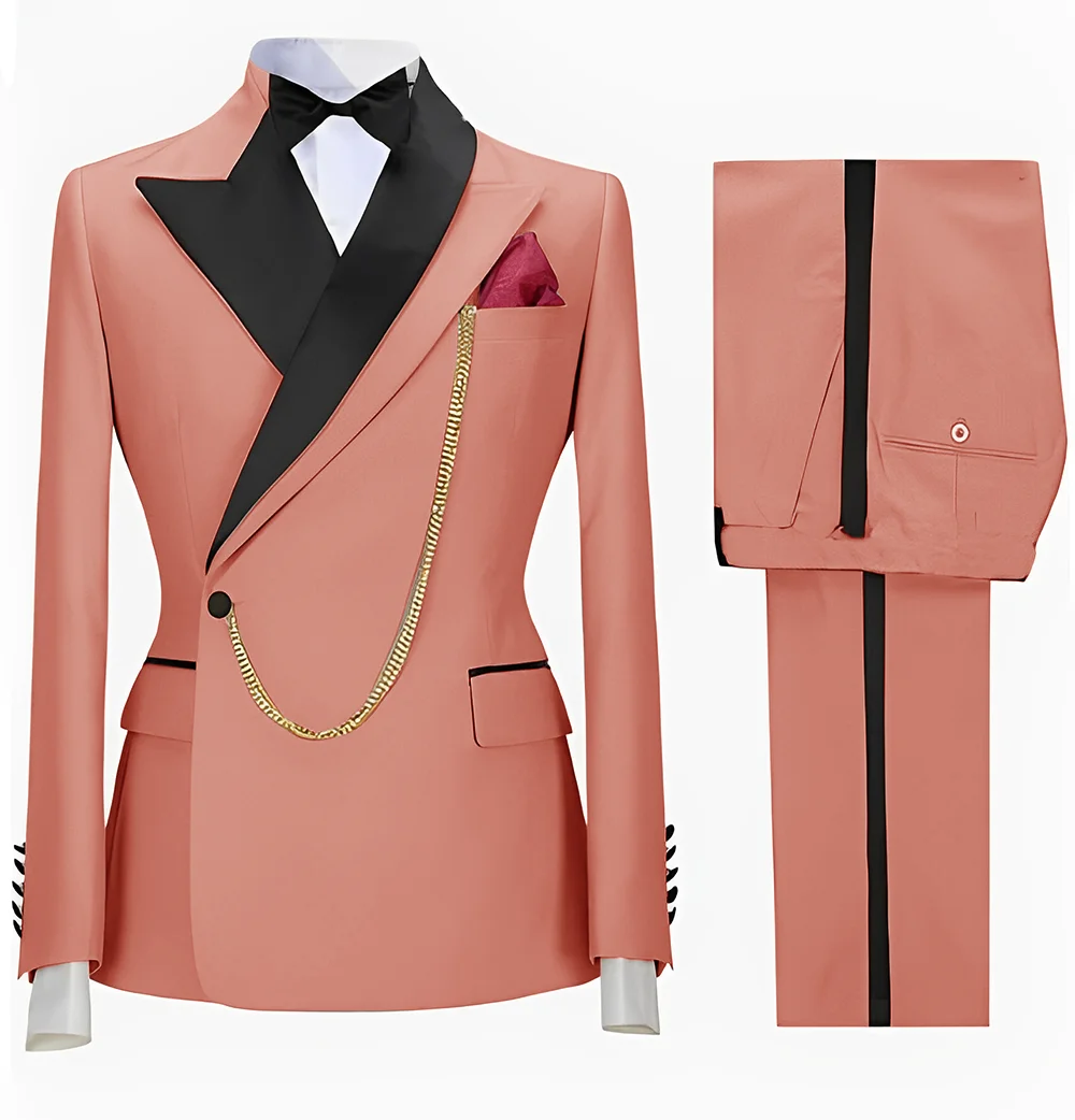 Suit For Men Wedding Groom Tuxedo Khaki Formal Blazer Pants 2 Piece Dinner Ball Dress Male Jacket Set Costume Homme Suit For Men Wedding Groom Tuxedo Khaki Formal Blazer Pants 2 Piece Dinner Ball Dress Male Jacket Set Costume Homme - Image 8