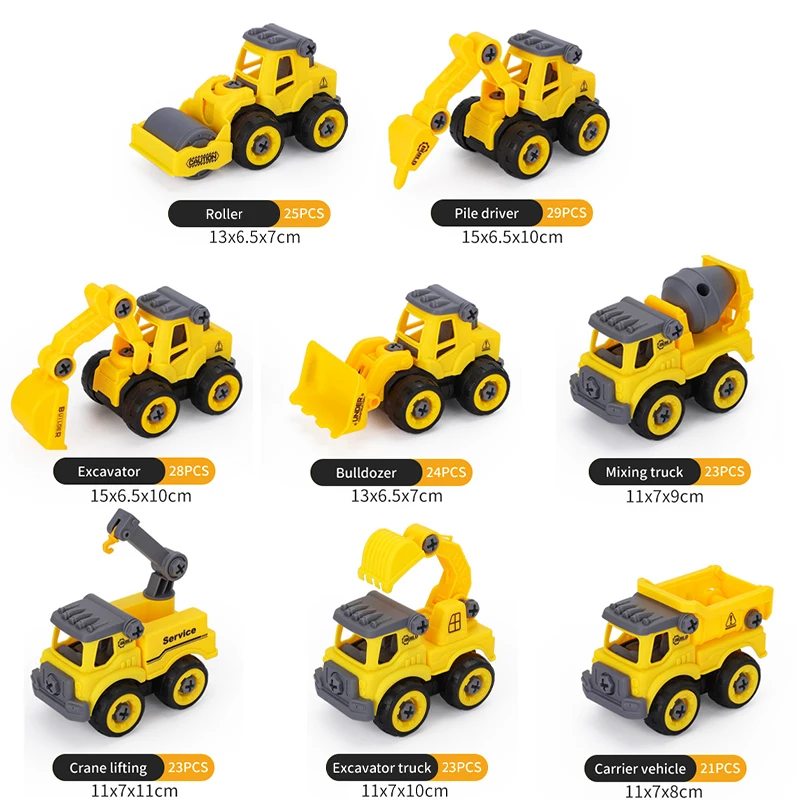 4/8Pcs Engineering Fahrzeug Spielzeug Bau Bagger Traktor Bulldozer Modelle Kinder Spielzeug Auto Diy Abnehmbare Spiel Jungen Spielzeug Geschenke 4/8Pcs Engineering Fahrzeug Spielzeug Bau Bagger Traktor Bulldozer Modelle Kinder Spielzeug Auto Diy Abnehmbare Spiel Jungen Spielzeug Geschenke - Image 6