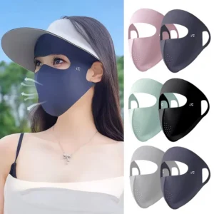 Sonnenschutzmaske für Frauen im Sommer, UV-Schutz, Sonnenschutz, Gesichtsmaske aus Eisseide, Gesichtsmaske, Gini, schützende stereoskopische Maske