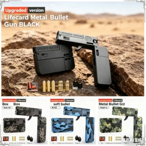 Neue Verbesserte Metall-Klappspielzeugpistole mit Weichgeschossen, Legierungs-Lifecard-Pistolenmodell für Erwachsene & Kinder