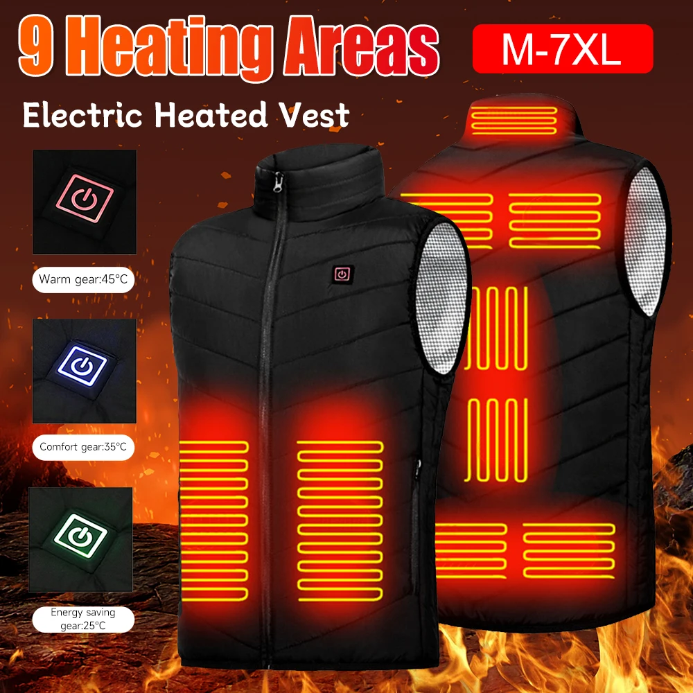 9 Bereiche Beheizte Weste Herrenjacke Beheizt Winter Damen Elektrische Usb-Heizung Bergjacke Mann Thermoweste Körperwärmer Mantel M-7Xl 9 Bereiche Beheizte Weste Herrenjacke Beheizt Winter Damen Elektrische Usb-Heizung Bergjacke Mann Thermoweste Körperwärmer Mantel M-7Xl