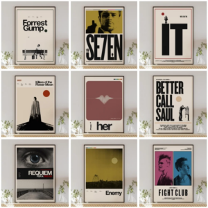 Forrest Gump Filmplakat Se7en Filmplakate & Bilder Fight Club Enemy Leinwanddruck Wandkunst Heimdekoration Druck Wandbild Cuadros