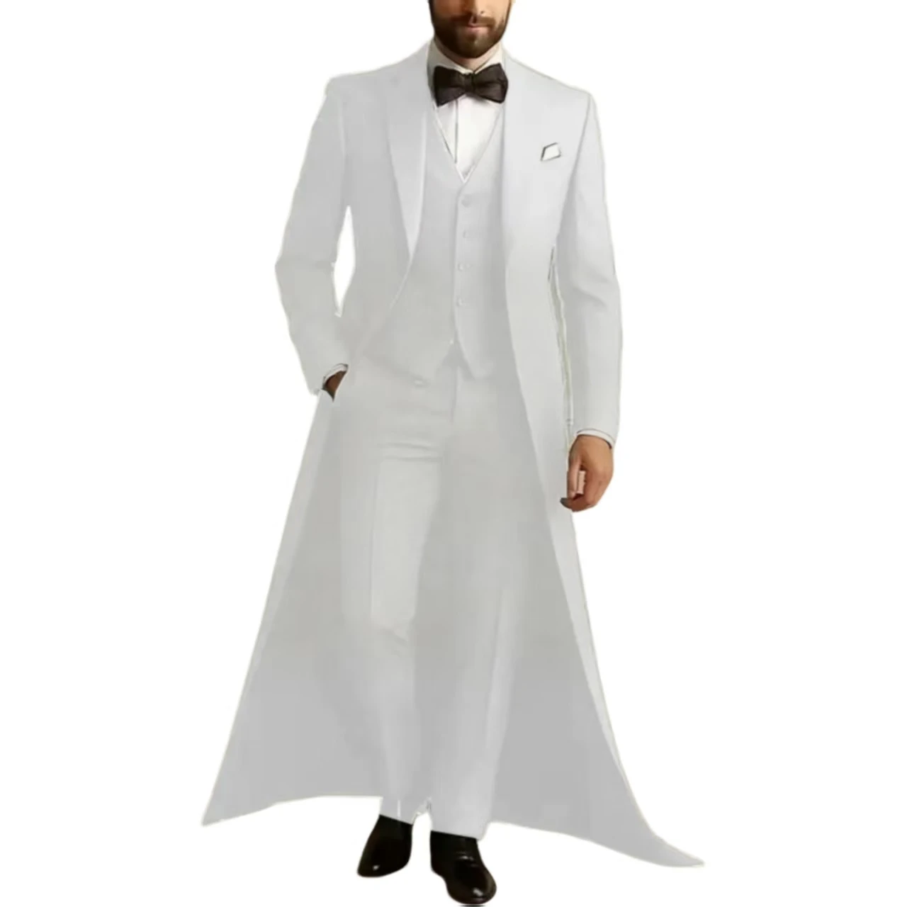 Long Jacket Business Formal Men Suit Groom Groomsman Tailored Costume Homme 3-Piece Fashion Clothing Set Jacket Pants Vest Long Jacket Business Formal Men Suit Groom Groomsman Tailored Costume Homme 3-Piece Fashion Clothing Set Jacket Pants Vest – Bild 8