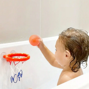 Toddler Bath Basketball Hoop Toy with 3 Soft Balls Strong Suction Cups Bathtub Shooting Game Birthday Gift for Boys Girls