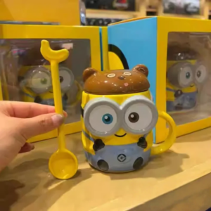 2025 NEUE HEIßE Echte Universal Studios Minions Bob 350 ml Becher Keramik Becher Kaffee Becher Mit Deckel Kaffee Becher nette Bob Tasse Geschenke