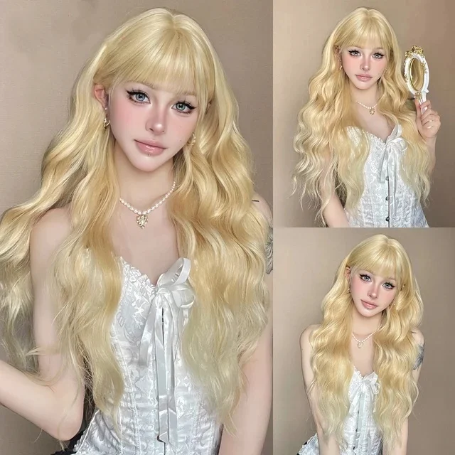 Allbell Magique Blue Hair Wig With Bangs Long Wavy Synthetic Wig Baby Blue Curly Wig For Women Daily Party Use Heat Resistant Allbell Magique Blue Hair Wig With Bangs Long Wavy Synthetic Wig Baby Blue Curly Wig For Women Daily Party Use Heat Resistant - Image 22