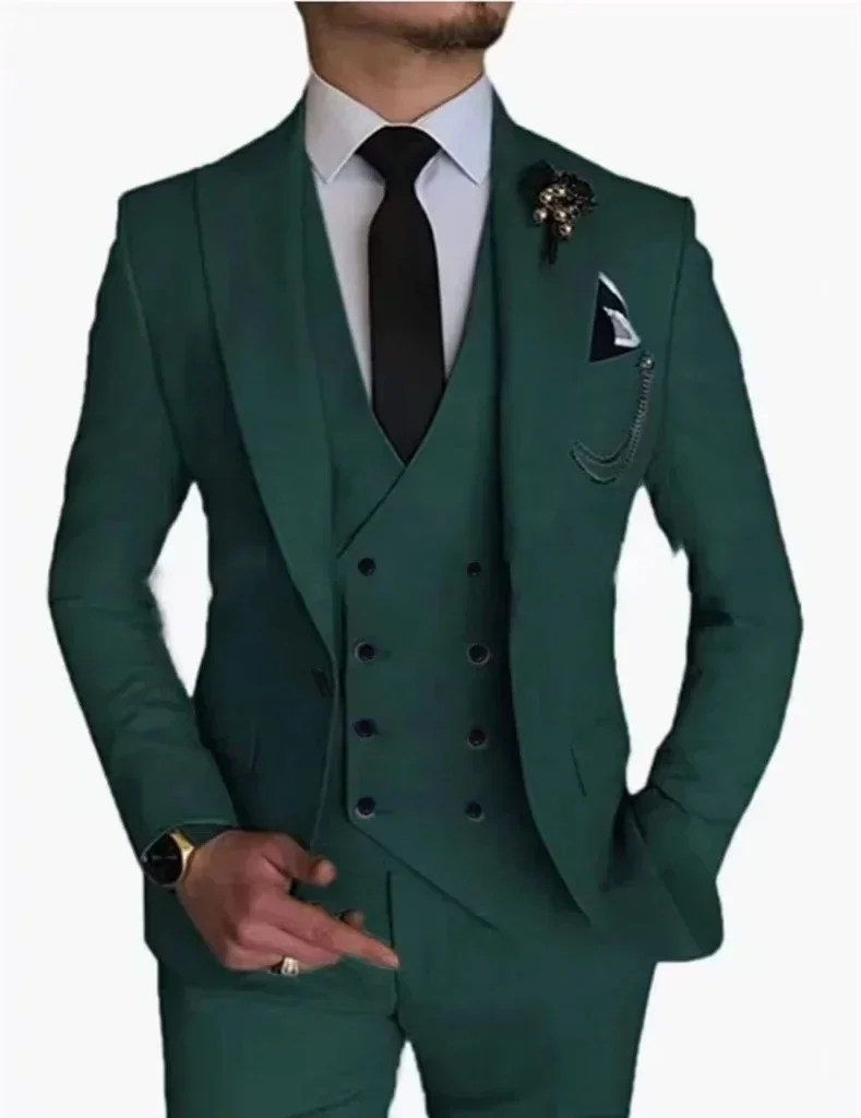 Herrenanzug Mit Spitzem Revers, 3-Teilig (Sakko, Weste, Hose) – Smoking Für Hochzeit Herrenanzug Mit Spitzem Revers, 3-Teilig (Sakko, Weste, Hose) – Smoking Für Hochzeit – Bild 22