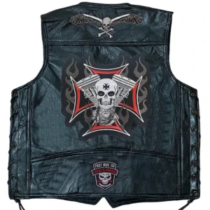 Lokomotive Lederweste Tiger bestickte Patches ärmellose Moto Biker Jacke Casual Streetwear Lokomotive Club Punk Veste