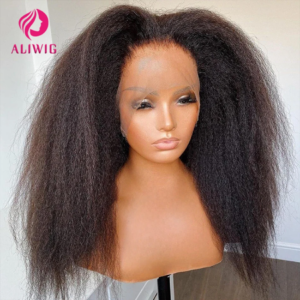 13x4 verworrene gerade Spitze-Front-Echthaar-Perücke mit verworrenen Kanten, Babyhaar, leimlose Yaki-gerade HD-Spitze-Frontal-Perücken für Frauen