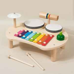 Multifunktions-Baby-Musiktisch-Spielzeug aus Holz, Musikinstrument-Spielzeug für Kinder von 2 bis 4 Jahren, Montessori, frühes Lernspielzeug