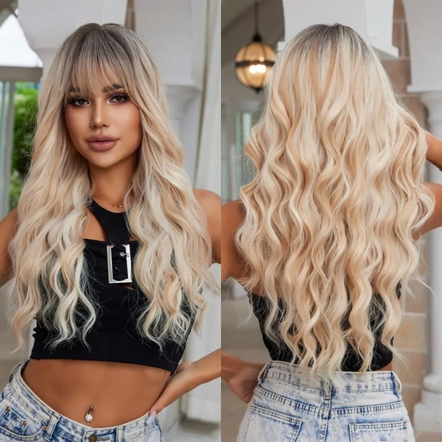 Allbell Magique Blue Hair Wig With Bangs Long Wavy Synthetic Wig Baby Blue Curly Wig For Women Daily Party Use Heat Resistant Allbell Magique Blue Hair Wig With Bangs Long Wavy Synthetic Wig Baby Blue Curly Wig For Women Daily Party Use Heat Resistant - Image 9