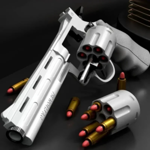 Revolver Soft Bullet Toy Gun for Kids with Ejecting Revolver One-Key Detachable Pistol Continuous Shooting Halloween Cosplay Pis