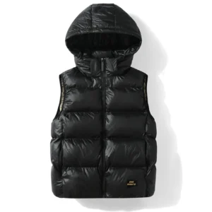 Neue Männer Solide Ärmellose Weste Winter Warm Verdicken Wasserdichte Mantel Jacke Männlichen Casual Winddicht Mantel Abnehmbare Hut Weste