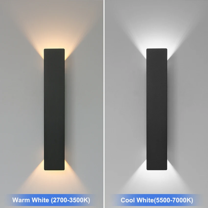 Outdoor Led Wall Lamp Ip65 Waterproof Aluminum Up Down Light 18W 110V/220V Black White For Courtyard Porch Exterior Lighting Outdoor Led Wall Lamp Ip65 Waterproof Aluminum Up Down Light 18W 110V/220V Black White For Courtyard Porch Exterior Lighting - Image 5