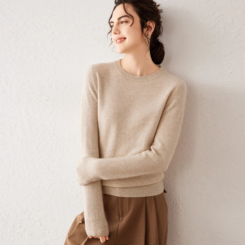 Damen 100% Reiner Kaschmir-Pullover 2026 Herbst Winter Rundhals Langarm Warm Weich Gestrickter Pullover Neue Strick-Oberteile Damenkleidung Damen 100% Reiner Kaschmir-Pullover 2026 Herbst Winter Rundhals Langarm Warm Weich Gestrickter Pullover Neue Strick-Oberteile Damenkleidung – Bild 10